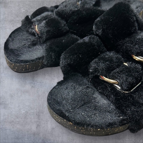 Rachel by Rachel Roy Women’s Black Faux Fur Slide Sandals Size 8 - Picture 7 of 7